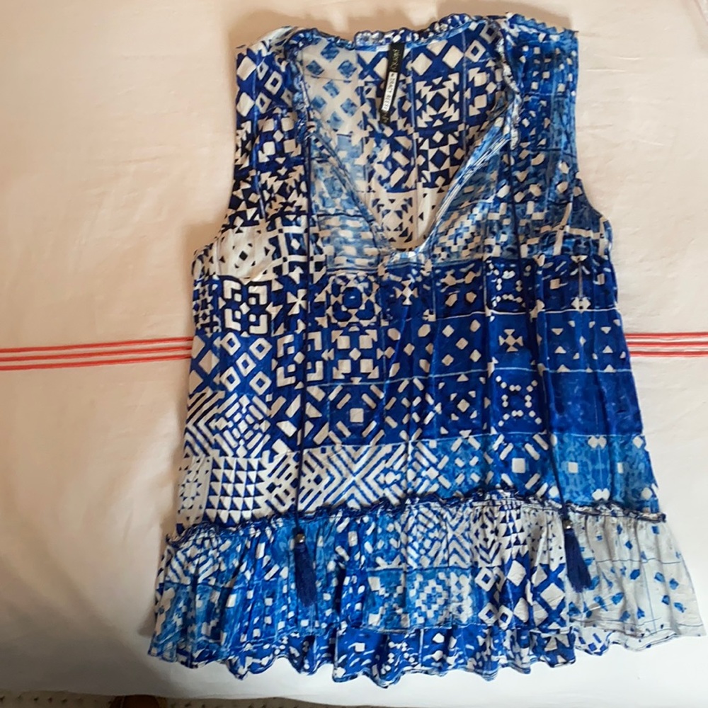 Plenty by Tracy Reese Block Print blouse Medium